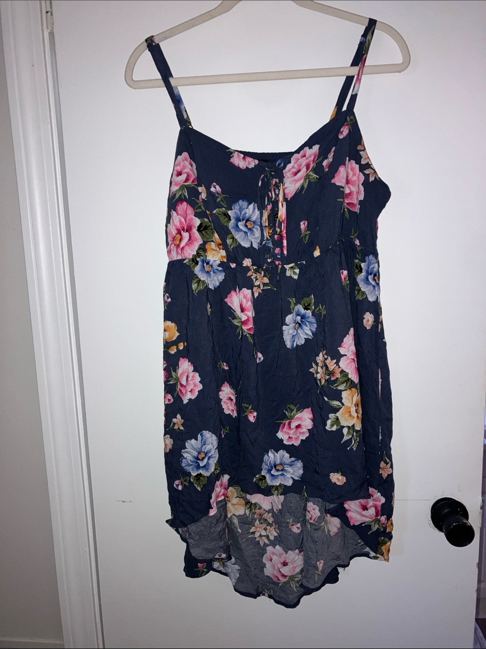 Torrid Foxy Gray floral babydoll hi lo cami rank top Sz 1